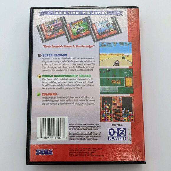 Triple Score (Genesis) - Complete in Case (Sega, 1993) Hang-On Soccer Columns - Picture 4 of 9